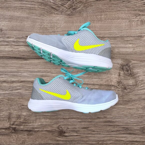 NIKE Revolution 3 Gray Aqua Running Athletic Sneaker Shoes Women's Size 7 - Picture 11 of 12